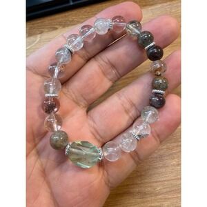 Natural green phantom quartz bracelet